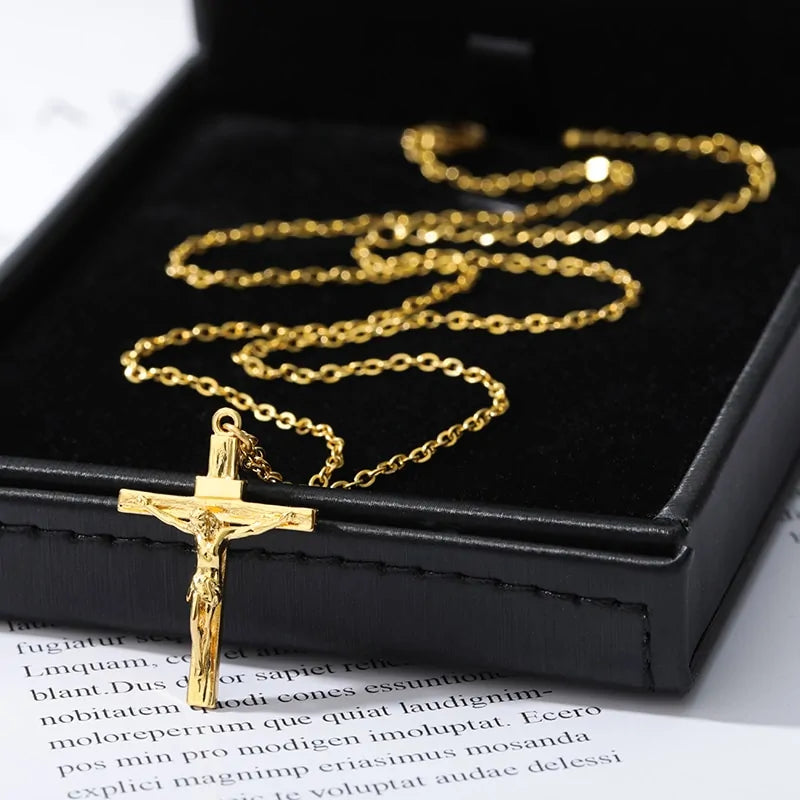 Christ On Cross Stainless Steel Necklace