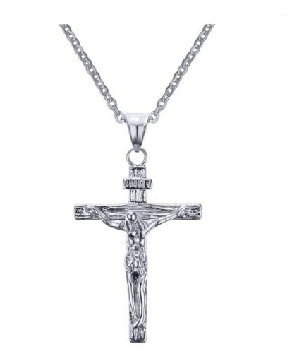 Christ On Cross Stainless Steel Necklace